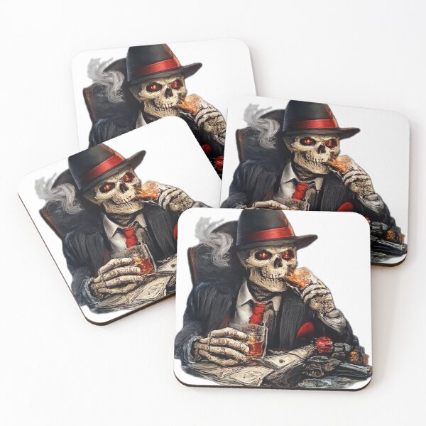 Item preview, Mafia Boss Skeleton Dining with Drink designed and sold by DailyDoodlesBySumbul.