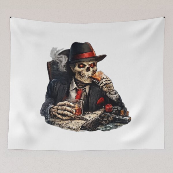 Item preview, Mafia Boss Skeleton Dining with Drink designed and sold by DailyDoodlesBySumbul.