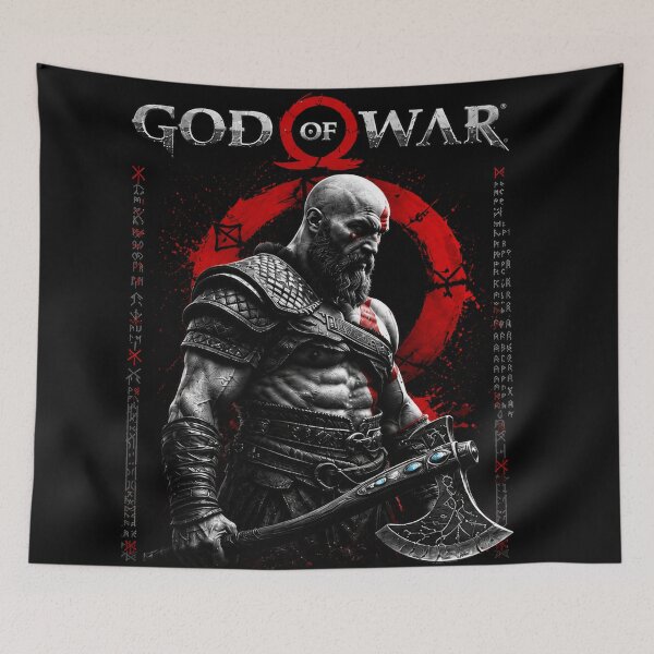 Item preview, Norse Warrior with Battle Axe | Red & Black Viking Fantasy Art designed and sold by NBT-NOVA.
