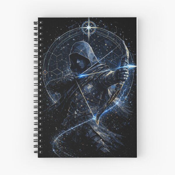 Item preview, Celestial Shadow Archer | Dark Fantasy Hooded Warrior Geometric Art designed and sold by Inner Flame Studio.