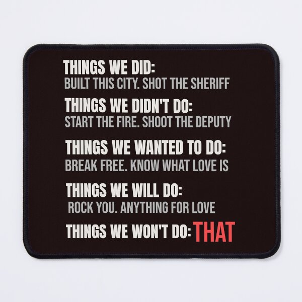 Item preview, THINGS WE DID... THINGS WE DIDN'T DO... THINGS WE WANTED TO DO... | RETRO SARCASM SERIES — CLASSIC ROCK EDITION designed and sold by WitLounge.