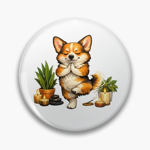 Item preview, Zen Corgi Yoga Balance – Premium Cute Dog Meditation Illustration designed and sold by builtforyou.