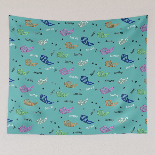 Item preview, Good Dogs Wear Muzzles Repeating Pattern for Dog Trainers and Dog Lovers  designed and sold by yashiki.