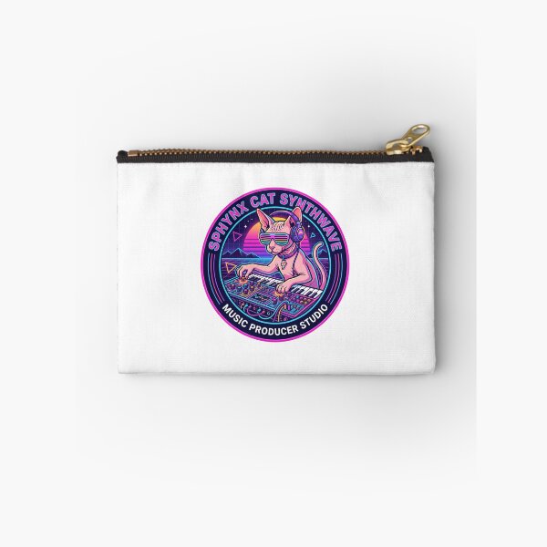 Item preview, Sphynx Cat Synthwave Music Producer Synthesizer Keyboard designed and sold by PictoVibe.