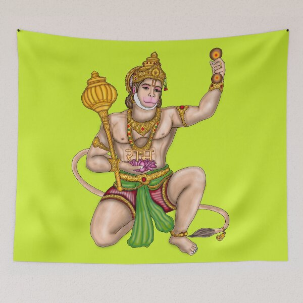 Item preview, Hanuman Artwork | Divine Hindu God Digital Painting Illustration designed and sold by Harshit_Digital_Arts.