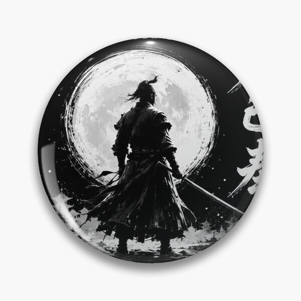 Item preview, Focus on Your Goal Samurai Moon Japanese Ink Art | Stay Silent Work Hard Motivational Design designed and sold by NBT-NOVA.