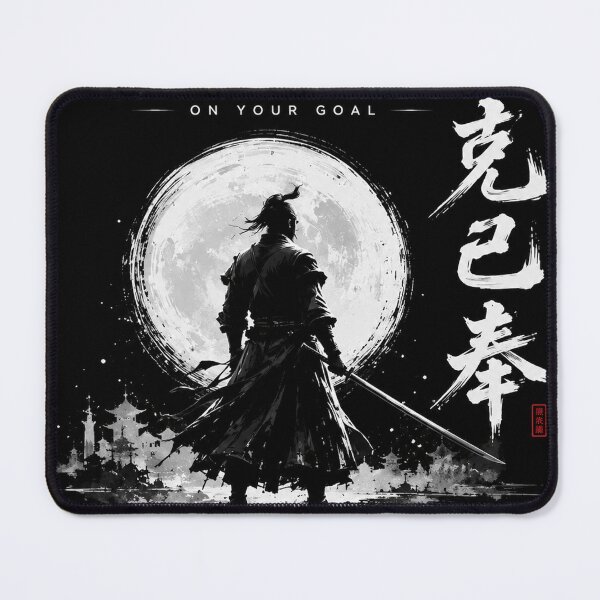 Item preview, Focus on Your Goal Samurai Moon Japanese Ink Art | Stay Silent Work Hard Motivational Design designed and sold by NBT-NOVA.