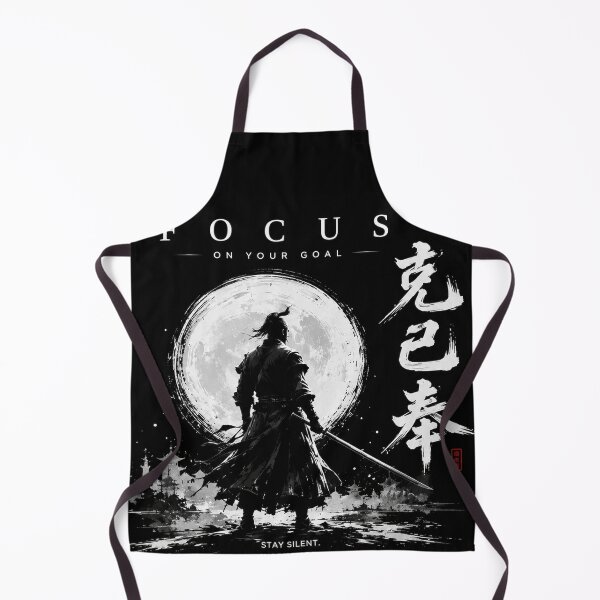 Item preview, Focus on Your Goal Samurai Moon Japanese Ink Art | Stay Silent Work Hard Motivational Design designed and sold by NBT-NOVA.