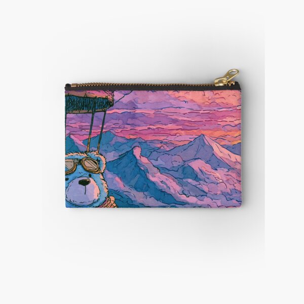 Item preview, Adventure Bear Hot Air Balloon Sunset Mountain Art designed and sold by UhuCriei .