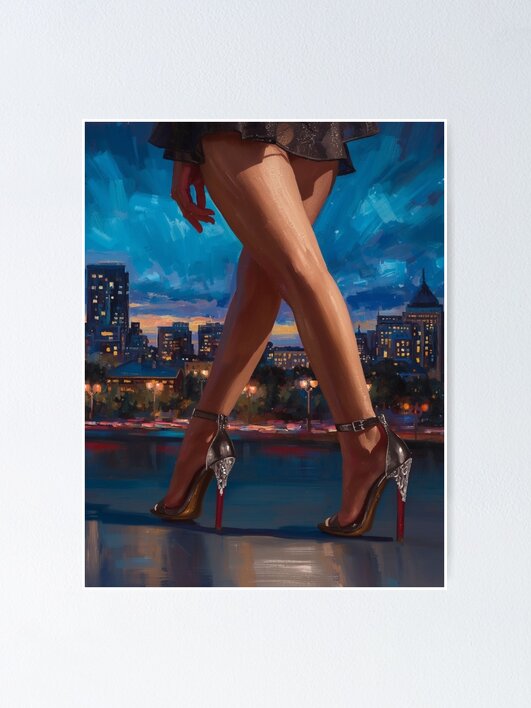 Aperçu 1 sur 3. Poster avec l'œuvre Woman in high heels créée et vendue par Ricewantstea.