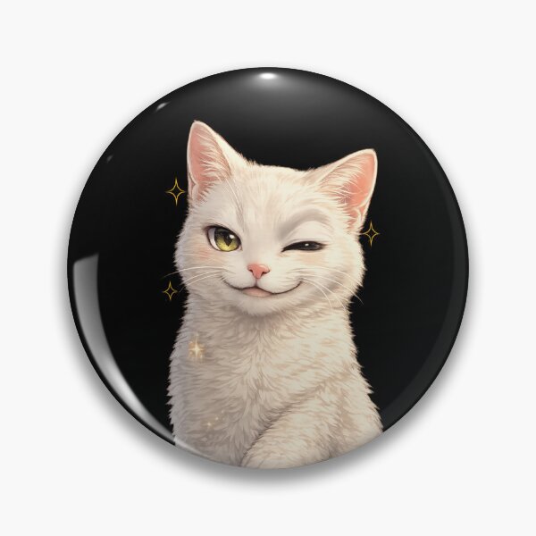 Item preview, Cute Winking White Cat | Funny Cat Lover Gift | Kawaii Kitty designed and sold by flowerpower999.
