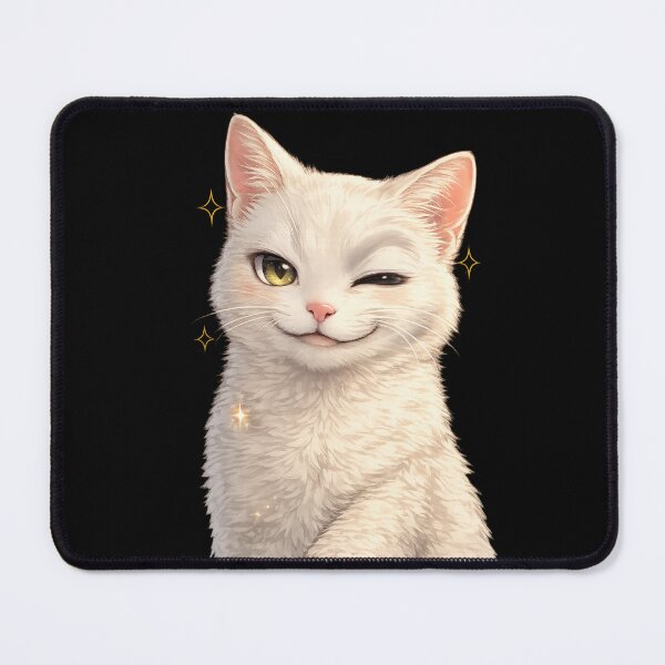 Item preview, Cute Winking White Cat | Funny Cat Lover Gift | Kawaii Kitty designed and sold by flowerpower999.
