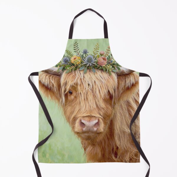 Item preview, Nessy the Highland Cow with Flower Crown designed and sold by HappyHighlands.
