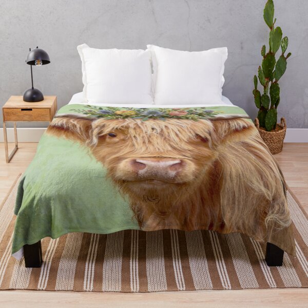 Item preview, Nessy the Highland Cow with Flower Crown designed and sold by HappyHighlands.