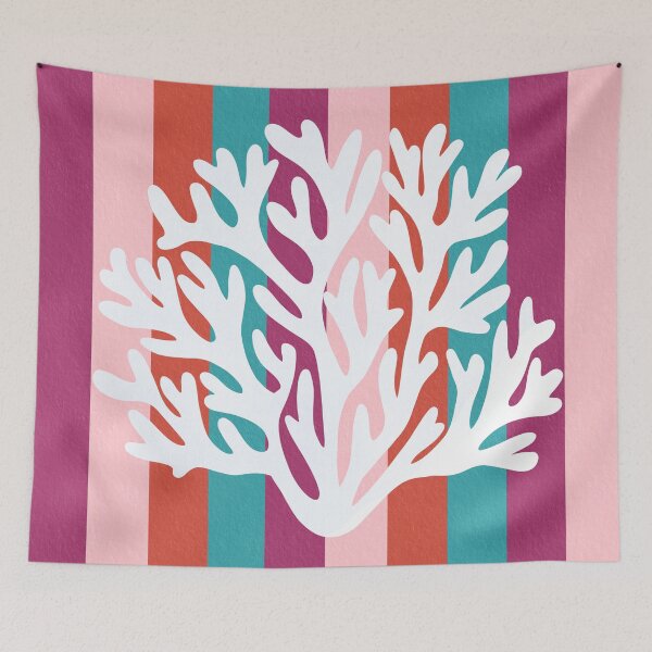 Item preview, White aral and color stripes designed and sold by Ana Gorozpe.