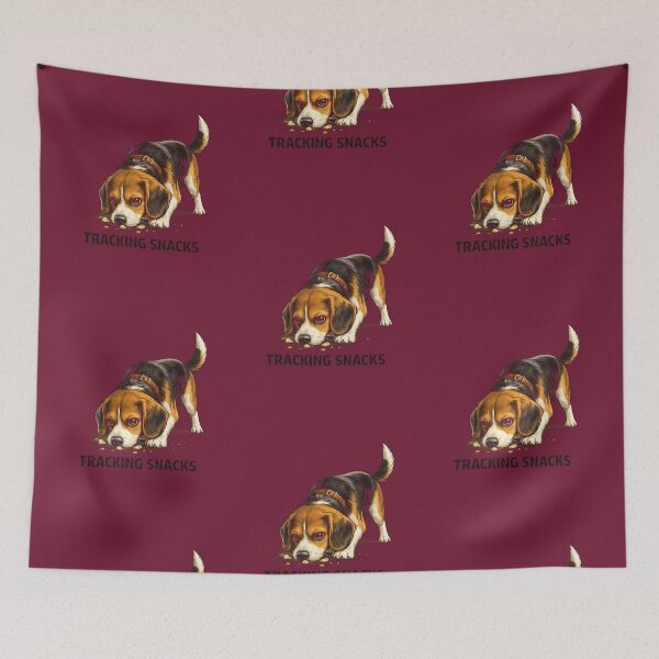 Item preview, Funny Beagle Tracking Snacks | Cute Beagle Dog Lover Gift | Food Loving Puppy Cartoon | Funny Pet Illustration designed and sold by ArtByTripti.