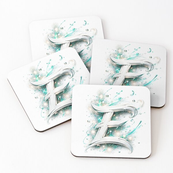 Item preview, Aetherbrush Manga Glyphs The Mystic Silver Letter E designed and sold by BlissBlvdShop.