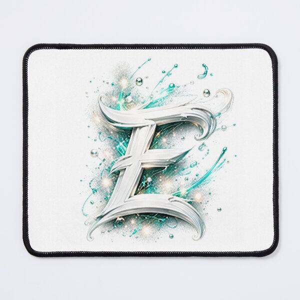 Item preview, Aetherbrush Manga Glyphs The Mystic Silver Letter E designed and sold by BlissBlvdShop.