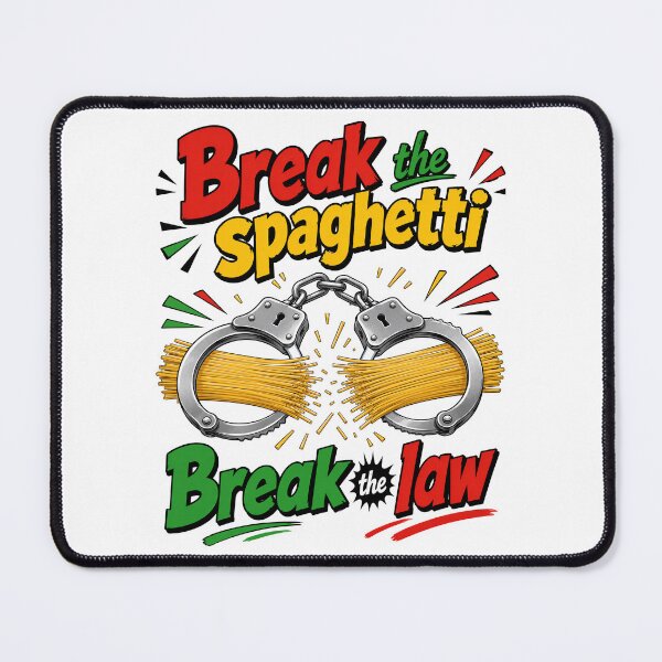 Item preview, Break The Spaghetti Italian Food Crime Humor designed and sold by Victor Shadehorn.