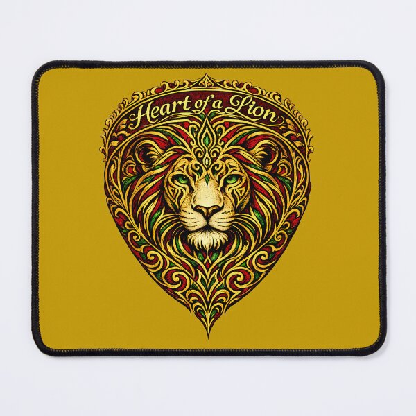 Item preview, Heart of a Lion Lion Heart Rasta Colors Tribal Lion Art | Red Gold Green Heart Design designed and sold by digitalbob60.