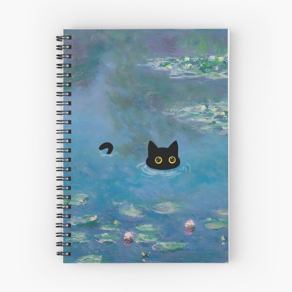 Item preview, Monet Cat in Water Lilies Pond designed and sold by PurrfectHome.