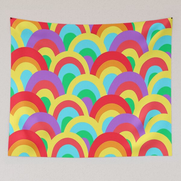 Item preview, Colorful Retro Rainbow Pattern | Groovy 70s Seamless Rainbow Design | Bright Boho Aesthetic designed and sold by RJACreative.