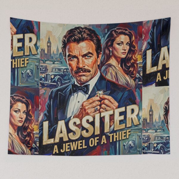 Item preview, Lassiter Retro Spy Crime Action Mystery Jewel Thief Tribute Art Movie Poster designed and sold by Art's Diner.