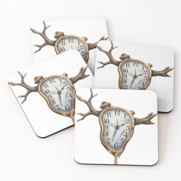 Item preview, Surreal Melting Clock with Antlers" designed and sold by DailyDoodlesBySumbul.