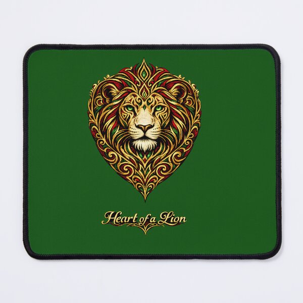 Item preview, Heart of a Lion Lion Heart Rasta Colors Tribal Lion Art | Red Gold Green Heart Design designed and sold by digitalbob60.