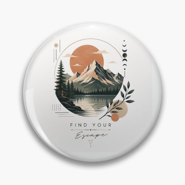 Item preview, Scandinavian Style Mountain Landscape Vector Art | Calm Nature Boho Moon Phase  designed and sold by alexrsl.