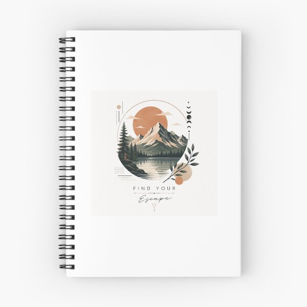 Item preview, Scandinavian Style Mountain Landscape Vector Art | Calm Nature Boho Moon Phase  designed and sold by alexrsl.