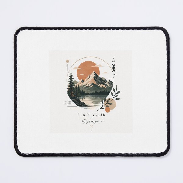 Item preview, Scandinavian Style Mountain Landscape Vector Art | Calm Nature Boho Moon Phase designed and sold by alexrsl.