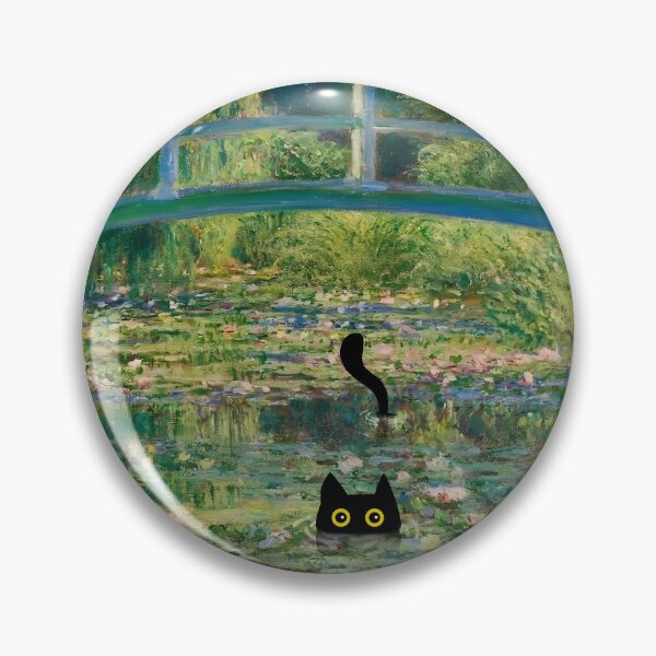 Item preview, Monet Cat in Water Lilies Pond designed and sold by PurrfectHome.