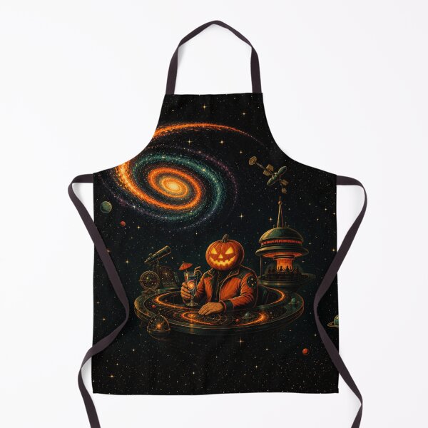 Item preview, Headless Horseman Cosmic Lounge – Retro Sci-Fi Halloween Art designed and sold by TheHorsemanRidesAgain.