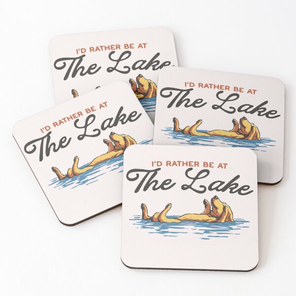 Item preview, Id Rather Be At The Lake Golden Retriever Dog Swimming designed and sold by mari-kayden.