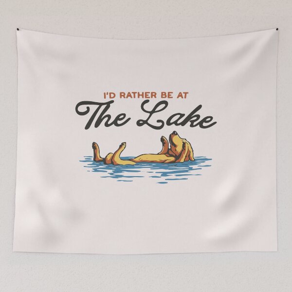 Item preview, Id Rather Be At The Lake Golden Retriever Dog Swimming designed and sold by mari-kayden.