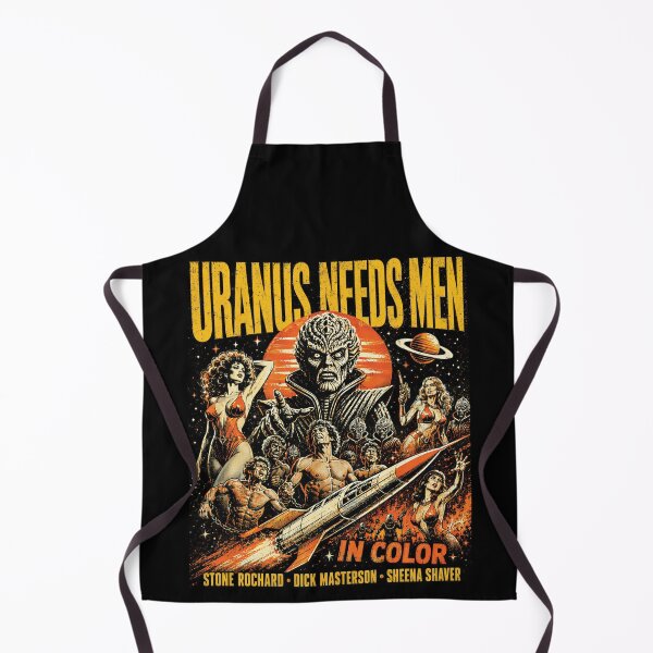 Item preview, Uranus Needs Men Retro Sci Fi Pulp Poster designed and sold by Victor Shadehorn.