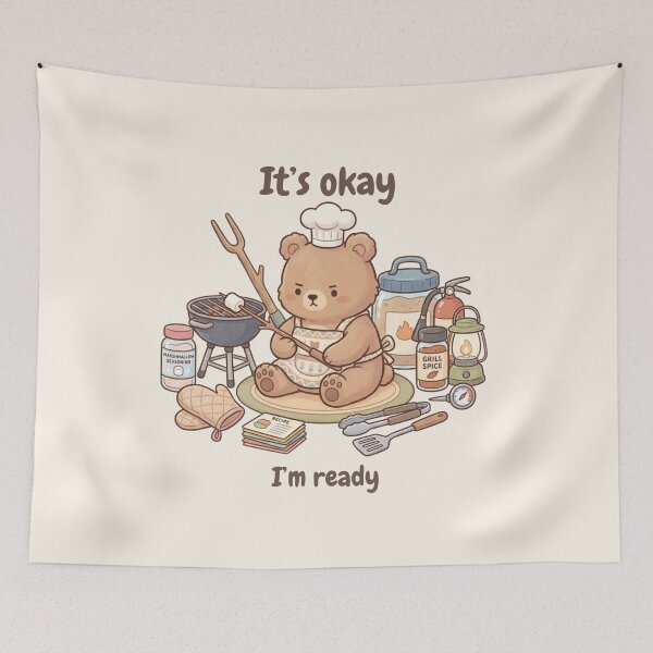 Item preview, It’s Okay, I’m Ready Bear designed and sold by HumTumMe.