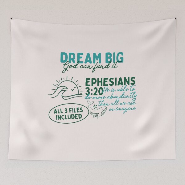 Item preview, Ephesians 3 20 Bible Verse Dream Big Christian Faith designed and sold by mari-kayden.