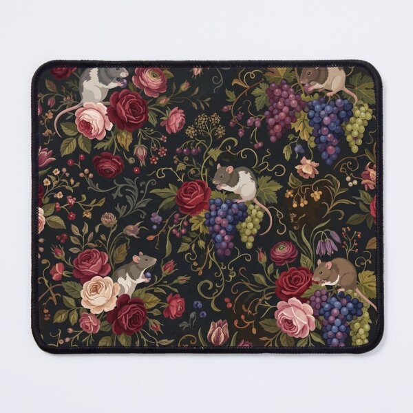 Item preview,  Renaissance Floral Rat Vintage Dark Botanical Pattern designed and sold by Retro Mood Co.