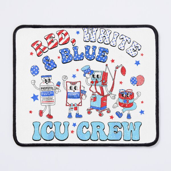 Item preview, Icu Nurse 4th July Independence Day Red White Blue Icu Crew T-Shirt designed and sold by ‘Nothing Scares Me’ Store.