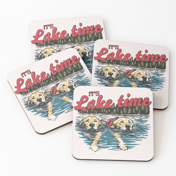 Item preview, Its Lake Time Swimming Golden Retriever Retro Lake Life designed and sold by mari-kayden.