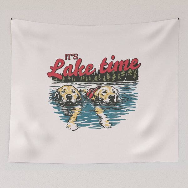Item preview, Its Lake Time Swimming Golden Retriever Retro Lake Life designed and sold by mari-kayden.