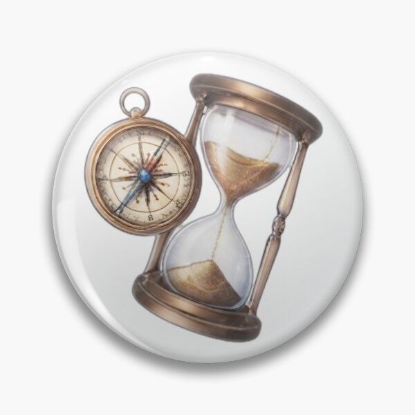 Item preview, Vintage Compass and Hourglass Time Concept" designed and sold by DailyDoodlesBySumbul.