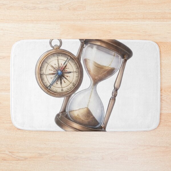 Item preview, Vintage Compass and Hourglass Time Concept" designed and sold by DailyDoodlesBySumbul.