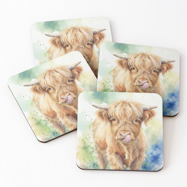 Item preview, Highland Cow Watercolour designed and sold by HappyHighlands.