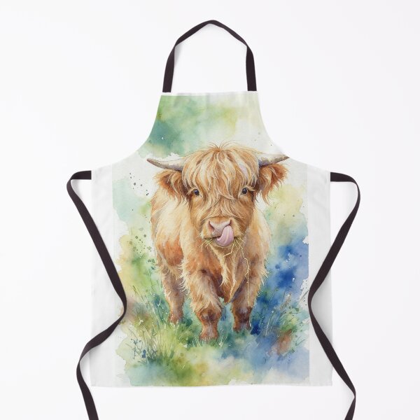 Item preview, Highland Cow Watercolour designed and sold by HappyHighlands.