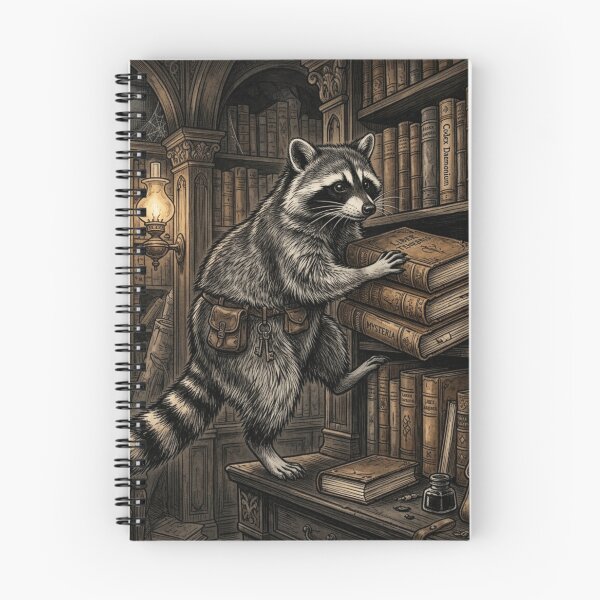 Item preview, Chaotic Neutral Raccoon Stealing Library Books Gothic designed and sold by Retro Mood Co.