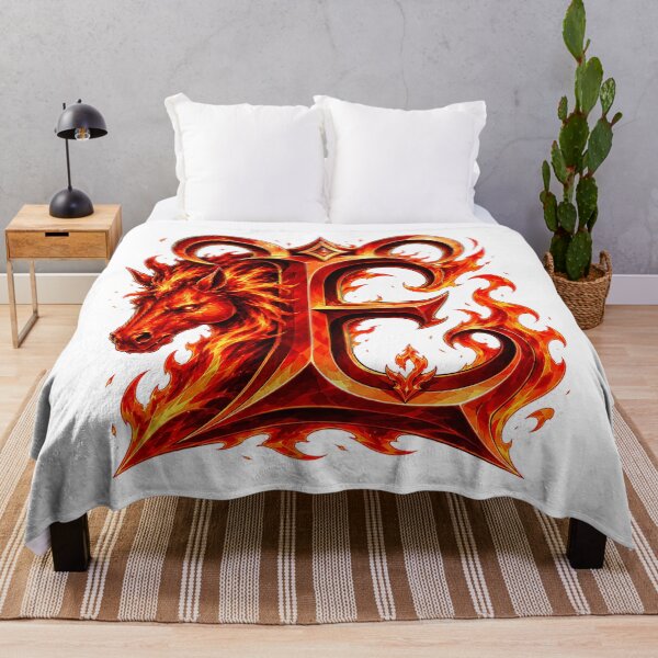 Item preview, Aries Emberstallion Flameglyph Letter E designed and sold by BlissBlvdShop.