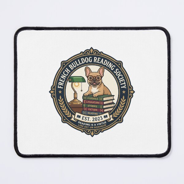 Item preview, French Bulldog Reading Society Library Book Club designed and sold by PictoVibe.